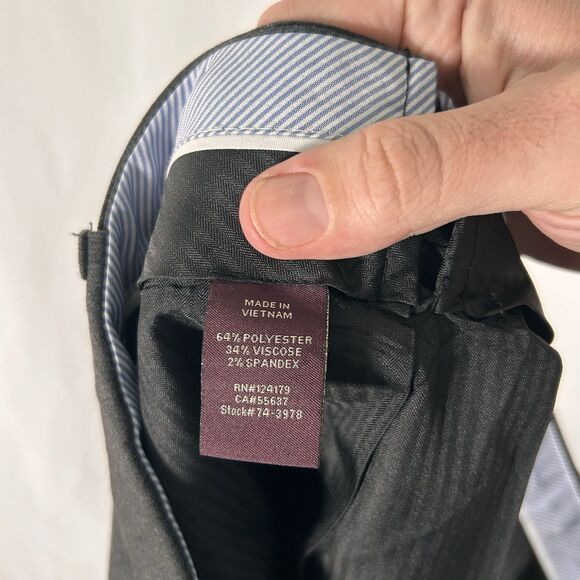 Johnston Murphy Dress Pants Men's 38x30 Grey Regular Fit Stretch Waist - Picture 8 of 9